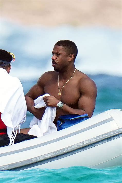 Michael B Jordan Sizzles In Shirtless Photo As He Goes For A Dip In St Barts See Pic I