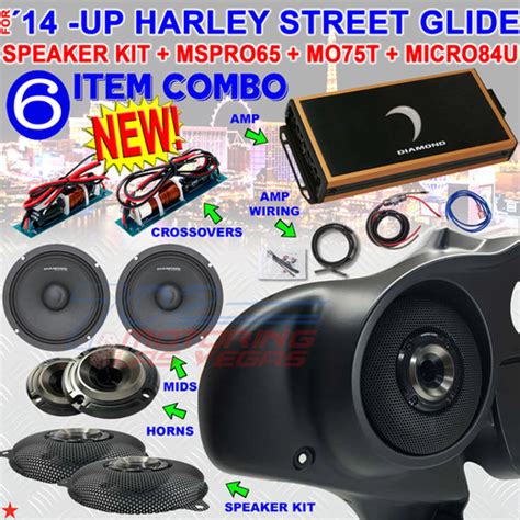 Harley Street Glide Diamond Audio Pro Speakers Micro84u Amp Mspro65