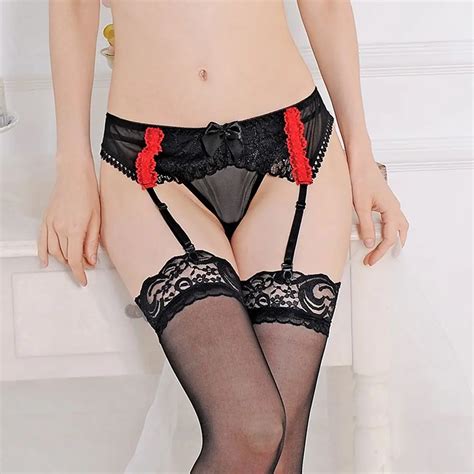 New Womens Sexy Fashion Black Lace Top Thigh Highs Stockings Garter Belt 2019 Fashion And Hot