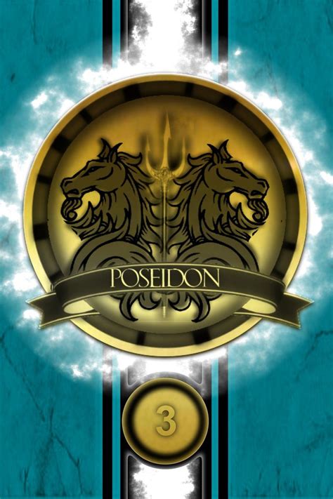 Poseidon Cabin Golden Logo Poster Poseidon Percy Jackson Cabins