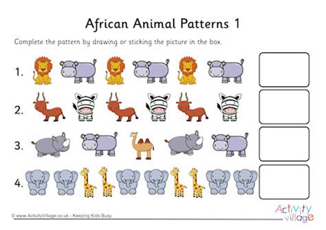 Animal Patterns Worksheets For Kindergarten - Animal Book
