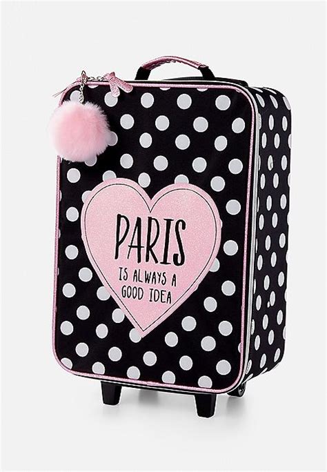 Paris Polka Dot Suitcase Justice Girls Suitcase Cute Suitcases