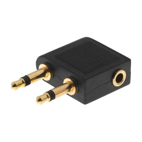 Airplane Dual 35mm Auxiliary Jack To Headphone Audio Adapter