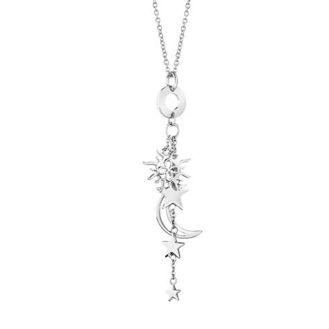 Newbridge Silverware Amy Silver Plated Necklace With Sun Moon And