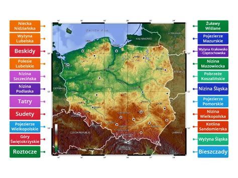 Krainy Geograficzne Polski Rysunek Z Opisami