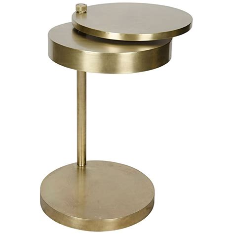 Dating from around ca.1800 and made from beautifully figured elm, this splendid georgian side table has a working drawer with brass swan neck handles and stands on. Noir's Ebba antique brass side table combines function ...