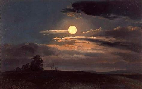 Moonlight Study 1831 By Christian Friedrich Gille Moonlight Painting