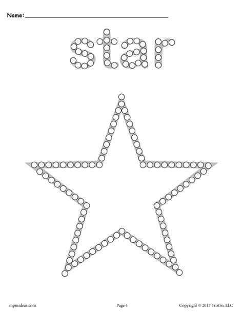 Star Q Tip Painting Printable Star Worksheet And Coloring Page Supplyme