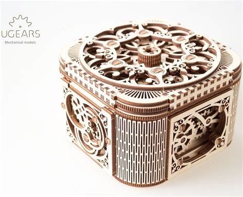 Mechanical Puzzle Ugears Treasure Box 3d Model Wooden Adult Craft Self