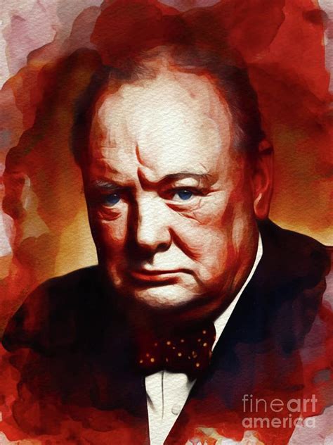 Sir Winston Churchill Prime Minister Of Great Britain Painting By