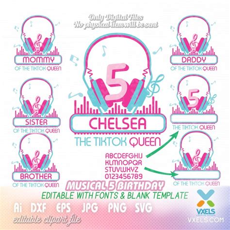 Download Musical Birthday Queen Tiktok SVG for 5 year old girl cut ...