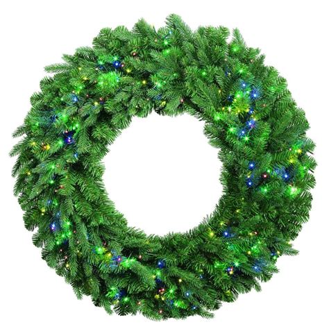 Home Accents Holiday 28 Inch Led Pre Lit Multi Coloured Wreath The