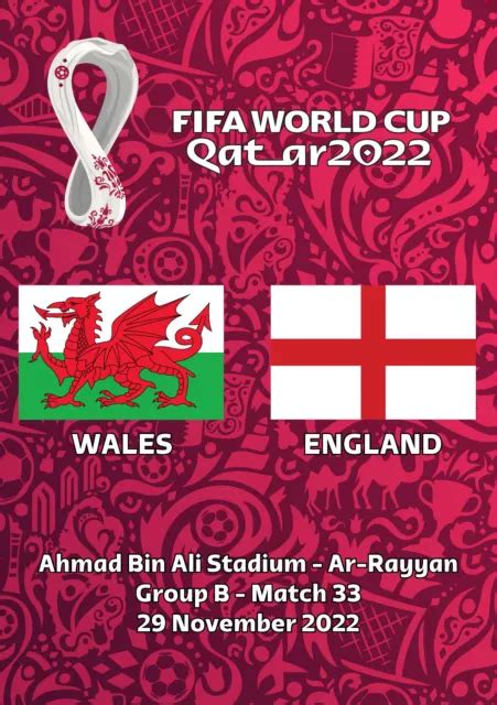 Program Wales England World Cup 2022 Football 1096 Picclick
