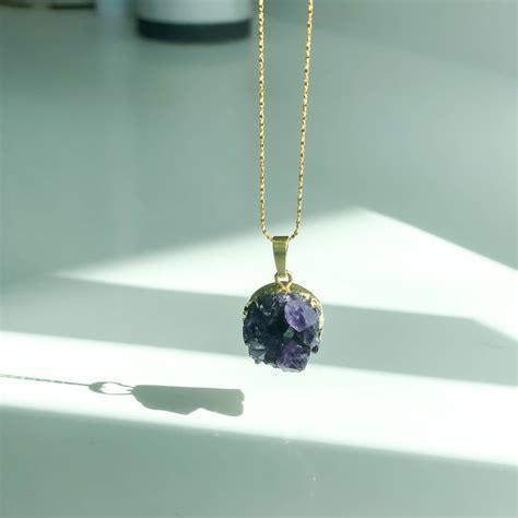 Raw Amethyst Necklace Asana Crystals 40 Sale