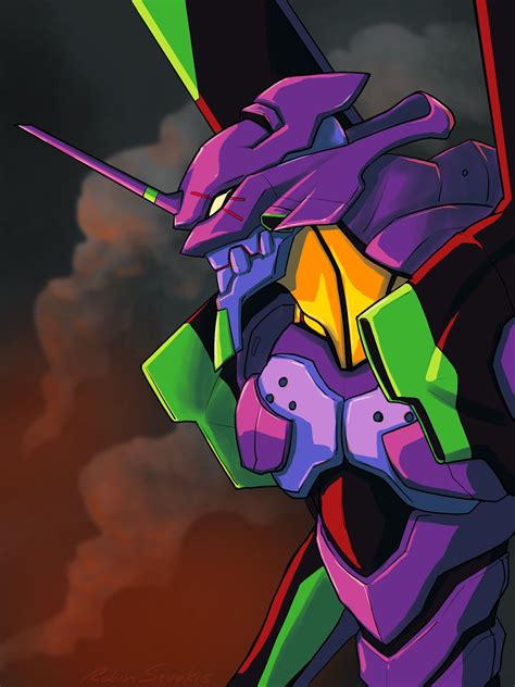 Evangelion Unit 01 By Robin Sevakisa Quick Fan Art Piece Of My Favorite