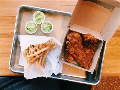 Chargrilled chicken sandwich topped with fresh shredded lettuce, carrots, sliced cucumbers and cucumber yogurt sauce with your choice of a 16oz tea or soda, tots, and a side of homemade sauce. Flyrite Chicken Austin, TX Instagram: @generalwellness ...