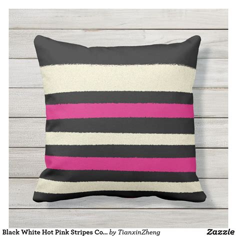 Hot pink outdoor pillows scandinavian pattern. Black White Hot Pink Stripes Cool Simple Pattern Outdoor ...