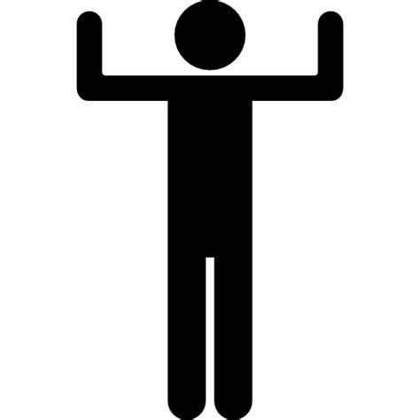 Flexing Muscles Silhouette Icon