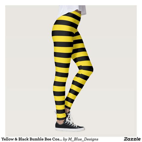 Yellow And Black Bumble Bee Costume Halloween Stripe Leggings Zazzle