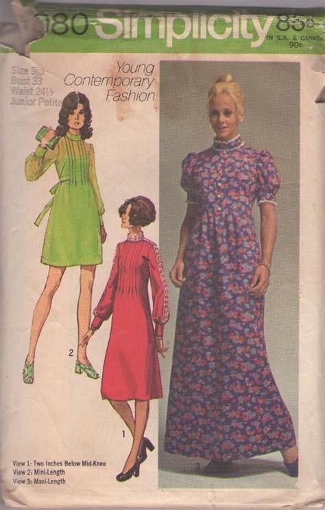 Momspatterns Vintage Sewing Patterns Simplicity 9080 Vintage 70 S Sewing Pattern Charming Mod