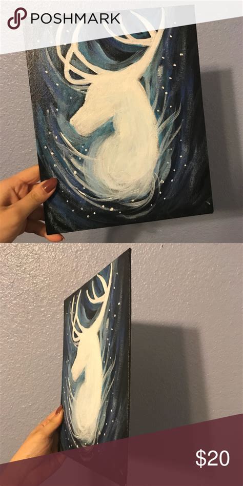 Harry potter drawings drawings on harry potter wand drawing easy. Harry Potter Snape doe patronus canvas painting Size: 8 by ...