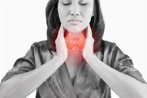 Premium Photo Illustration Thyroid On The Throat Woman Isolated On
