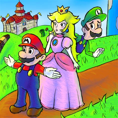 Mario Peach And Luigi By Genericanime On Deviantart