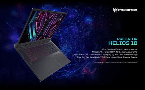 Acer Predator Helios 18 Colossal Gaming Laptop Announced With A 250 Hz