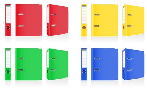 Folder Colors Binder Metal Rings For Office Vector Illustration 512834