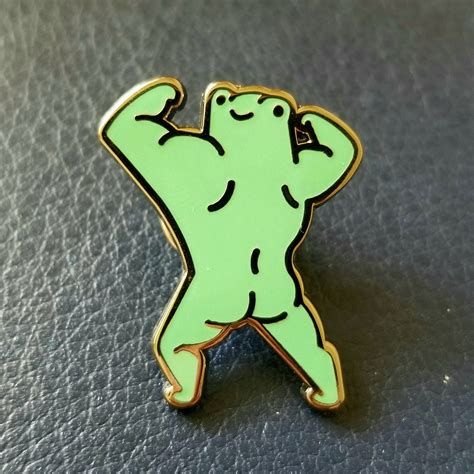 Beef Boy Buff Muscle Frog Pin Hard Enamel Etsy