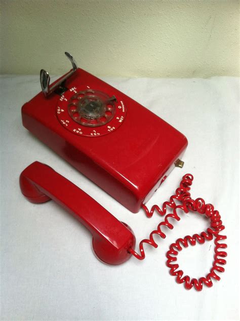 Vintage Red Rotary Telephone Wall Hanging Phone