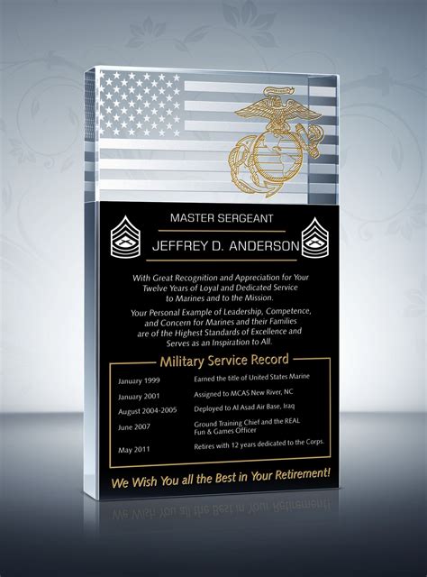 Marine Corps Retirement Plaque And Poem Samples Military