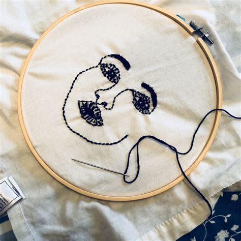 Discover three stitches for just this type of work! #embroidery #stitch #face #outline #sketch #sewing #art # ...