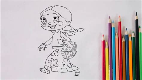 Chutki Drawing From Chhota Bheem How To Draw Chutki Step By Step