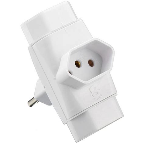 Adaptador Tomada Benjamin 3 Saídas Pino Multiplicador 250V Branco 10A