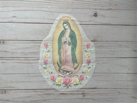 Virgin De Guadalupe Religious Iron On Cross Patch Applique Sew On