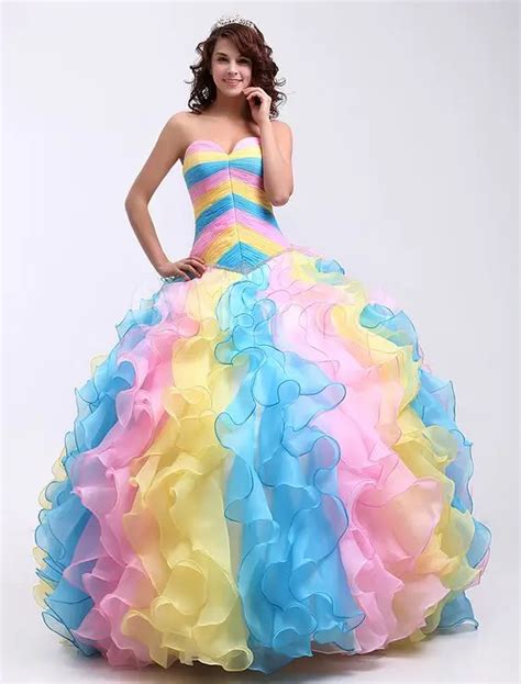 Popular Rainbow Prom Dress Buy Cheap Rainbow Prom Dress Lots From China