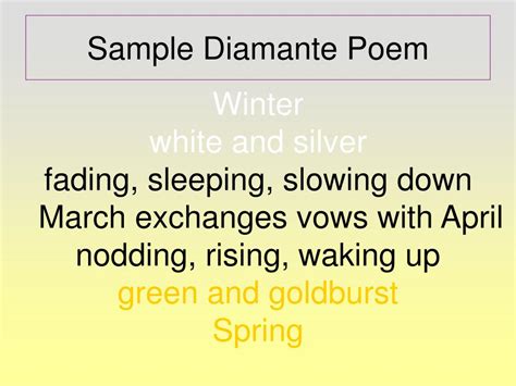 Ppt Diamante Poetry Powerpoint Presentation Free Download Id6397634