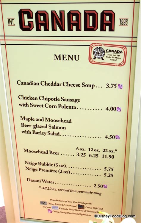 For current price and menu information, please contact the restaurant a & w directly. 2011 epcot food and wine festival canada booth and menu ...