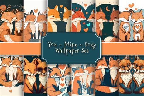 Foxes In Love Wallpaper Illustrated