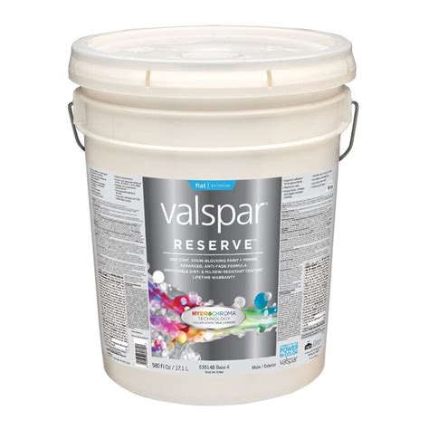 Valspar Flat Reserve White Tintable Latex Exterior Paint Primer 5