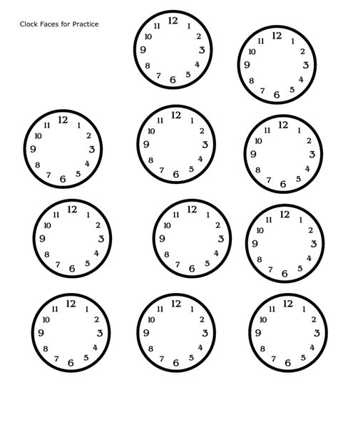 Blank Clock Face Printable