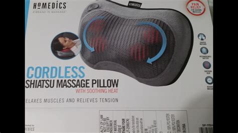 Homedics Cordless Shiatsu Massage Pillow With Heat Youtube