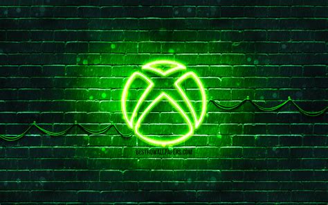 Download Wallpapers Xbox Green Logo 4k Green Brickwall