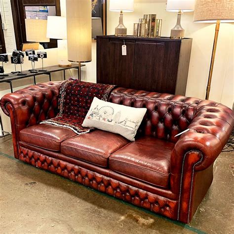 Handsome Oxblood Leather Chesterfield Sofa In 2022 Leather