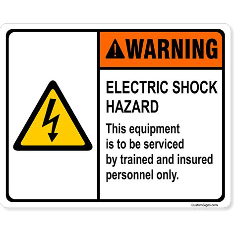 Warning Electric Shock Hazard Full Color Sign 8 X 10 Customsigns Com