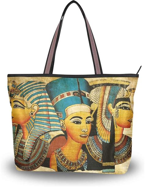 Bigjoke Ancient Egyptian Pattern Handbags For Women Tote Bag Top Handle