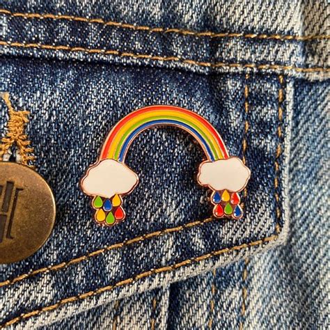 Bright Rainbow Pin Badge By Chameleon And Co