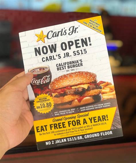 Carls Jr This Burger Joint Is Giving 1 Year Supply Of Burgers On 9 March 2019 For Free Foodie