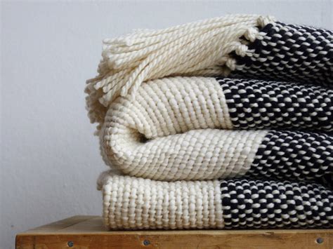 Chunky Knit Blanket Boho Bedding Wool Woven Throw Blanket Etsy
